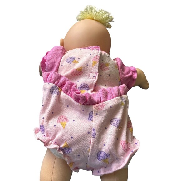 Cabbage Patch Kids Doll 1989 VTG Blonde Tufted Hair Blue Eyes Pink Romper Diaper - Picture 9 of 12